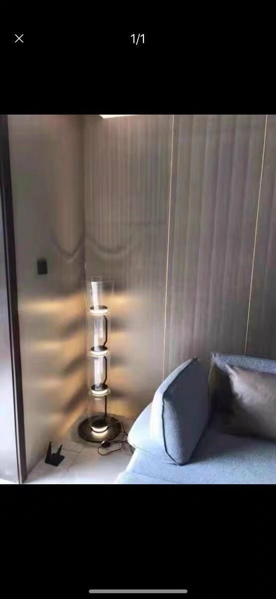 Customer photo review of Black Floor Lamp, Clear Glass Cylinders, LED, Up to 160 cm