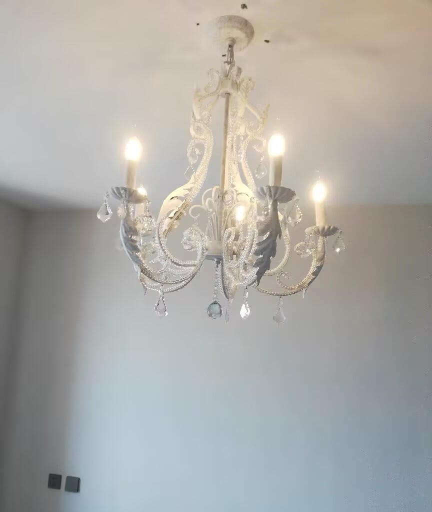 Customer photo review of White Crystal Pendant Light, Candle-Style Chandelier, 40 cm