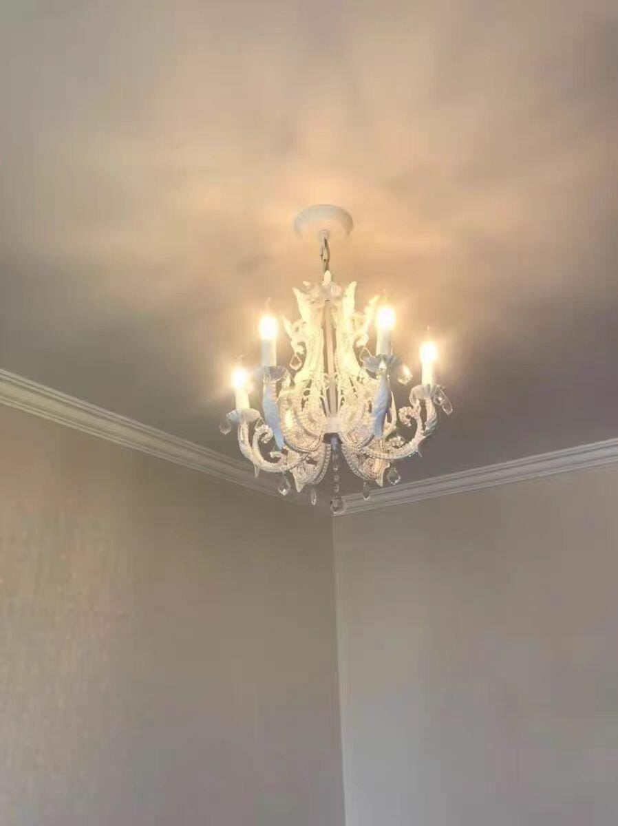 Customer photo review of White Crystal Pendant Light, Candle-Style Chandelier, 40 cm