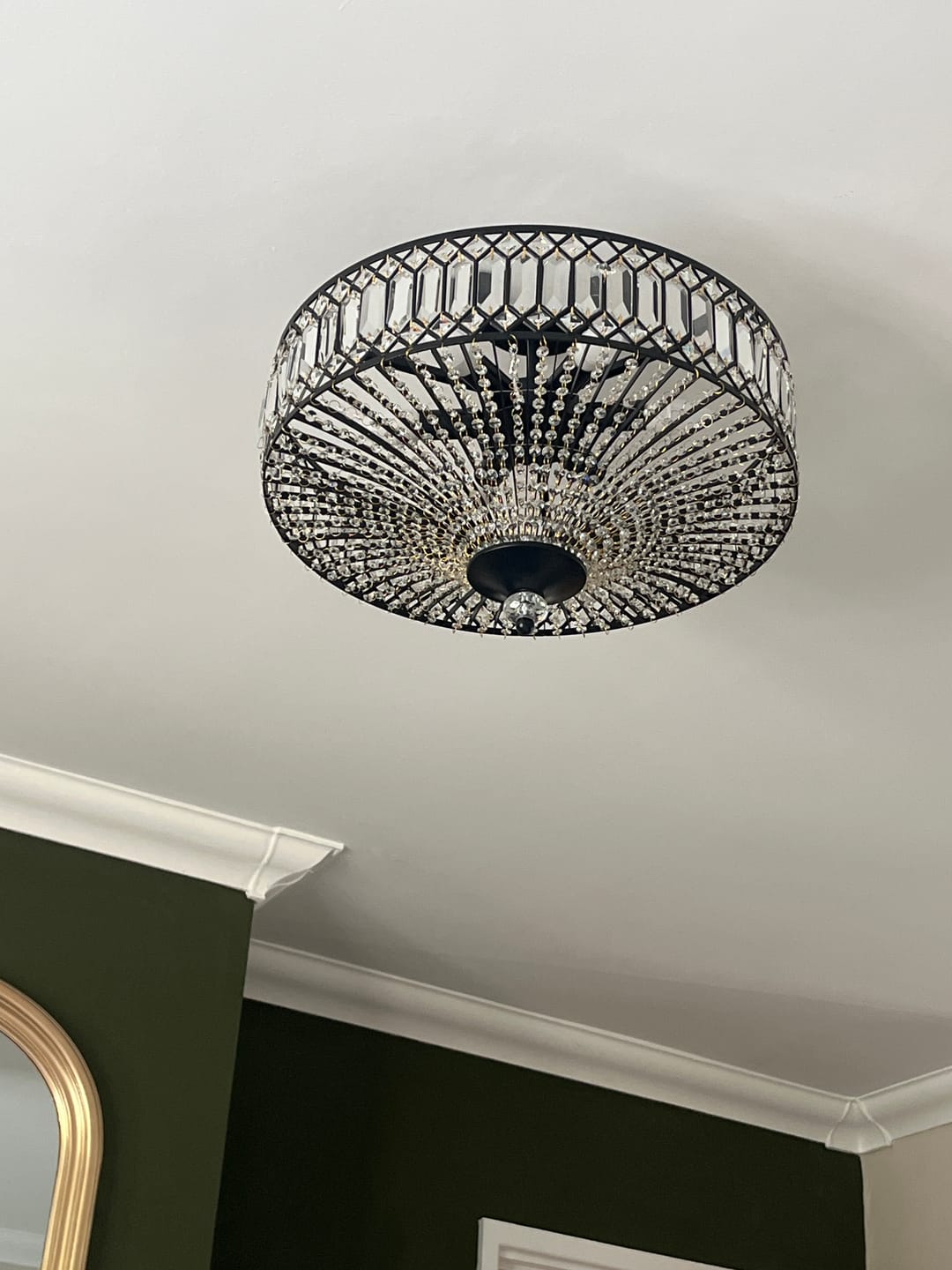 Customer photo review of Carved Crystal Drum Semi Flush Mount