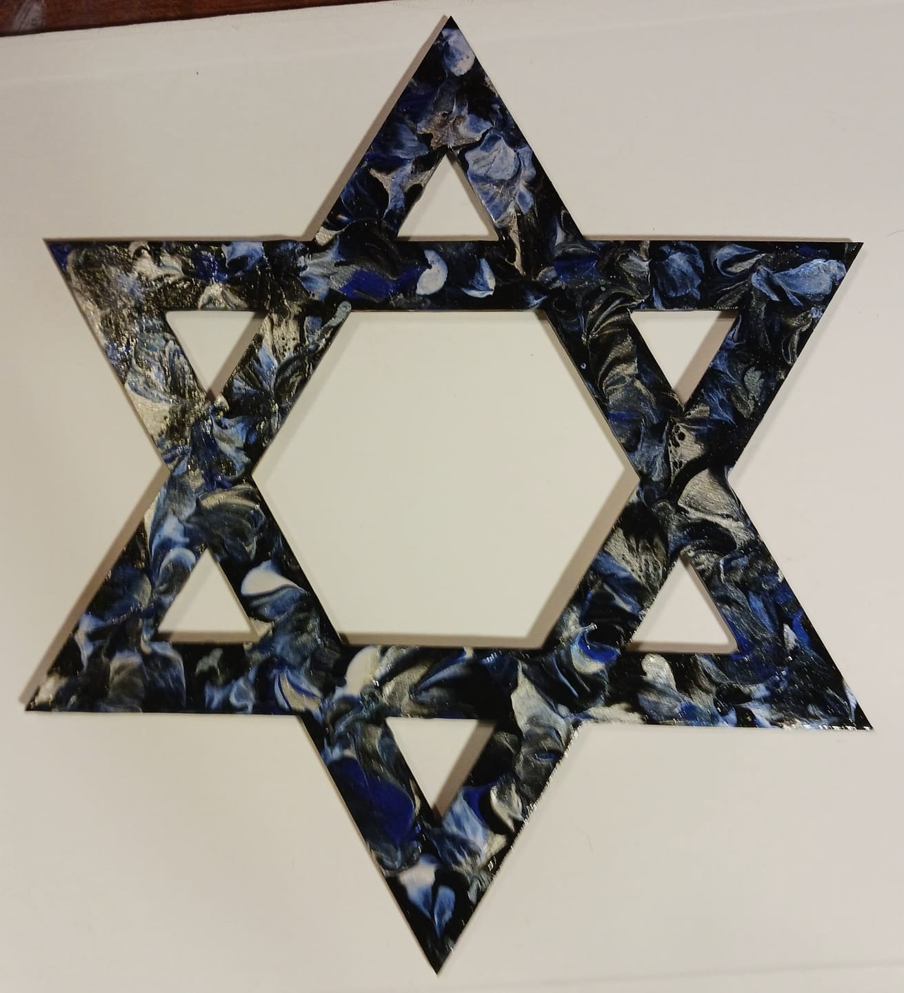 Customer photo review of Unfinished Wood Star of David Israel Shape - Hanukkah - Craft - up to 46" DIY