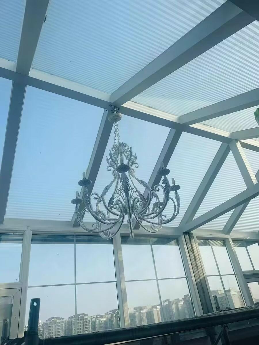 Customer photo review of White Crystal Pendant Light, Candle-Style Chandelier, 40 cm
