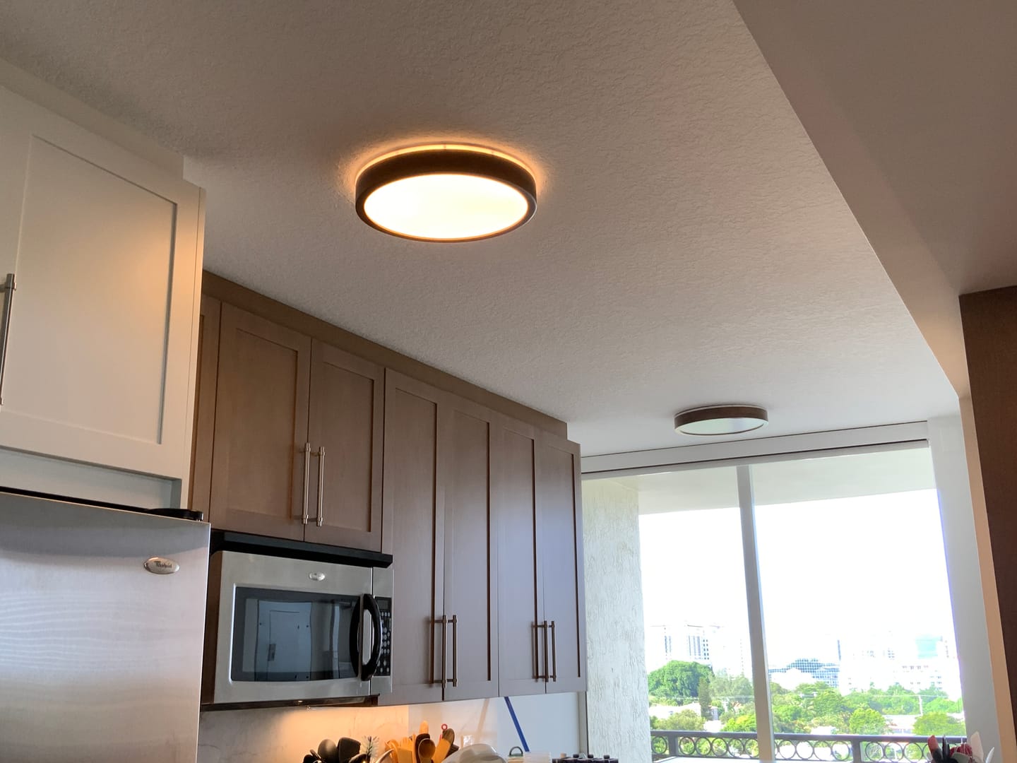 Customer photo review of Scandinavian Round Wood Dimmable LED Flush Mount