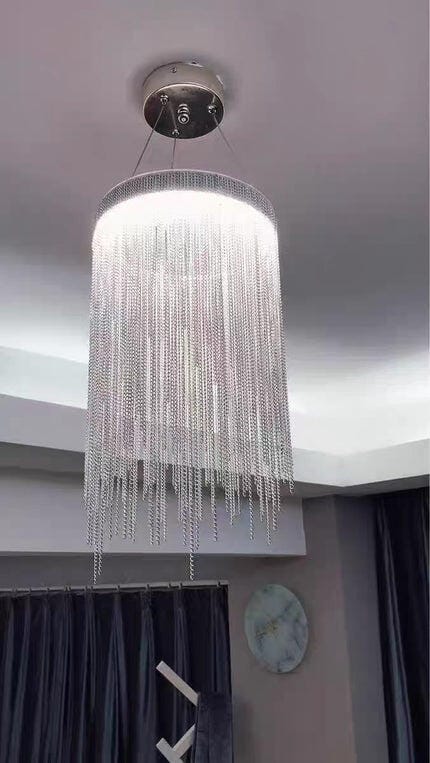Customer photo review of Modern Pendant Light for Dining Table, Aluminium Chain Tassel