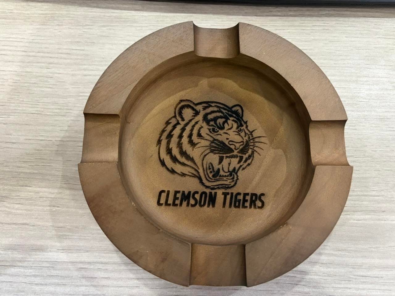 Customer photo review of Personalized Team Names Walnut Cigar Ash Tray for Sports Lover