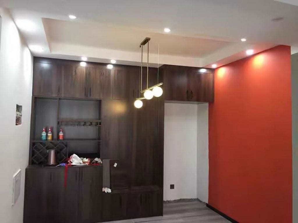 Customer photo review of Pivoting Opal Glass Pendant Light for Dining Table, Brass
