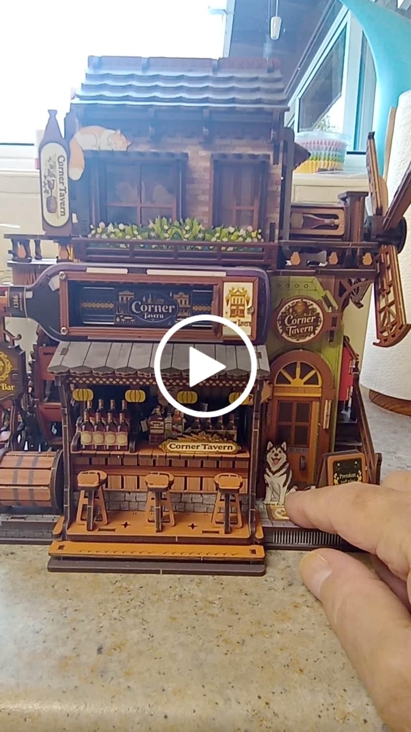 Customer video review of Rokrgeek Corner Tavern Mechanical Wooden 3D Puzzle