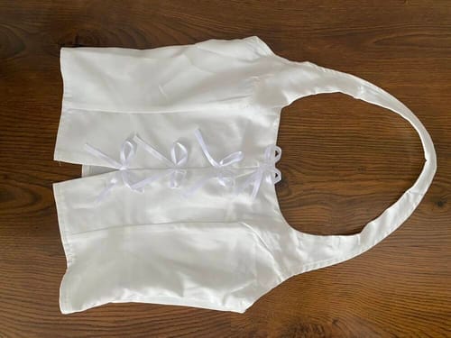 Customer photo review of Ninonine "Camille" | Bow-Accent Halterneck Corset Top