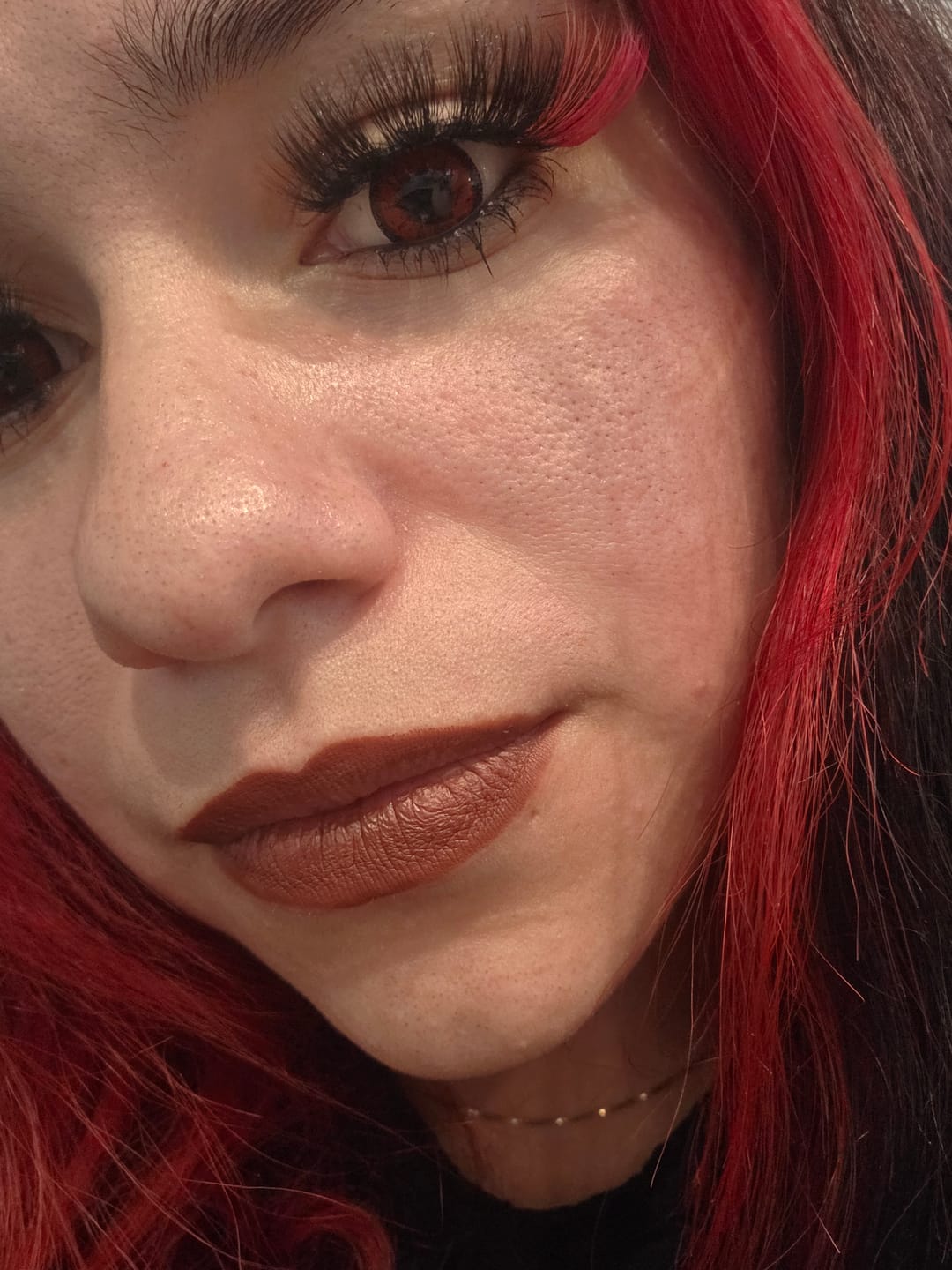 Customer photo review of Cosplay ICE Red Prescription Colored Contact Lenses