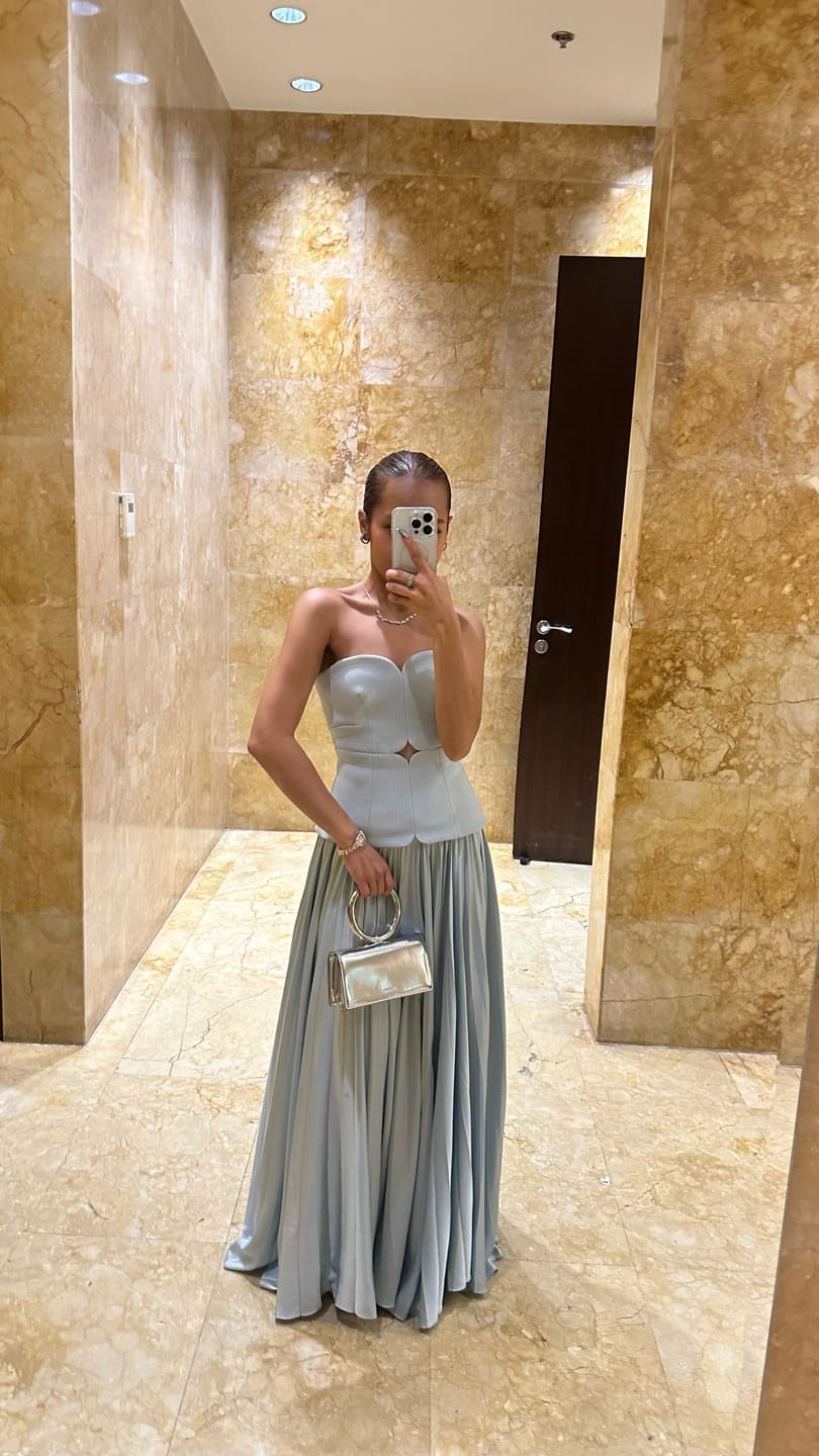 Customer photo review of Blue Avonlea Midi Dress