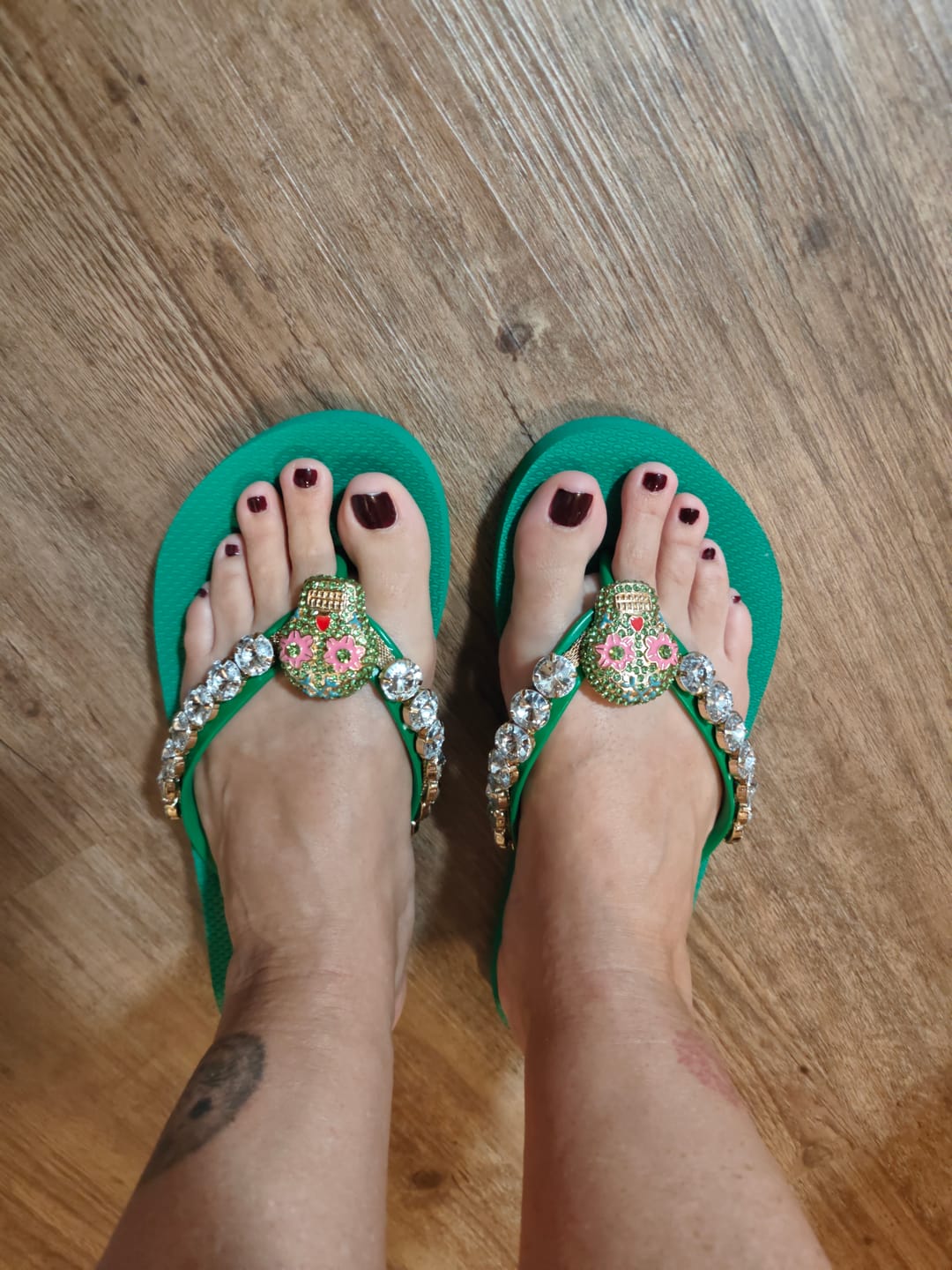 Customer photo review of Flip-Flop / Totenkopf - Grün