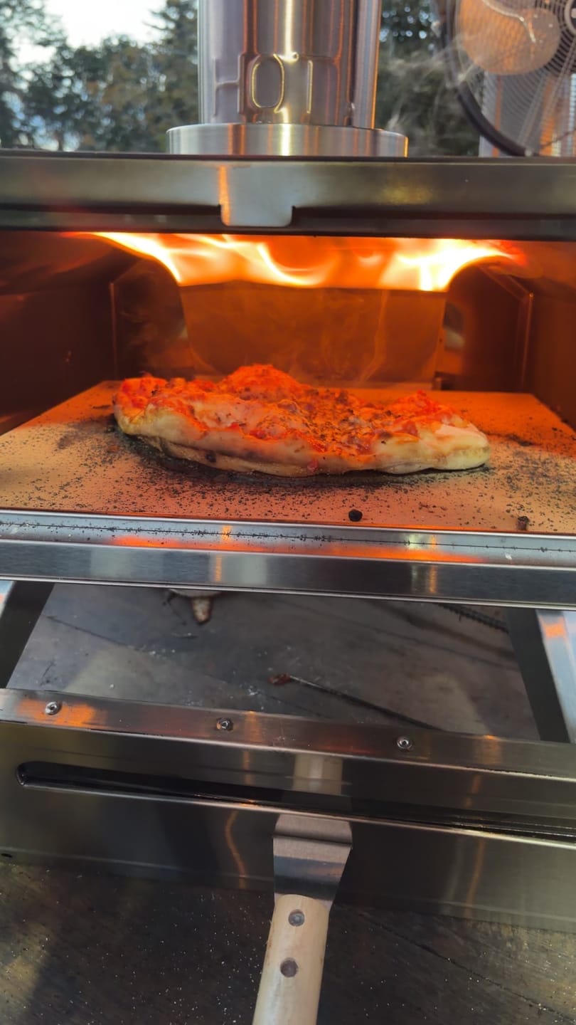 Customer photo review of 16" Wood Pellet Pizza Oven
