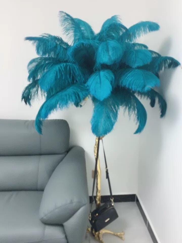 Customer photo review of Brass Floor Lamp, Ostrich Feather Palm Fronds, 6 Lights, 160 cm