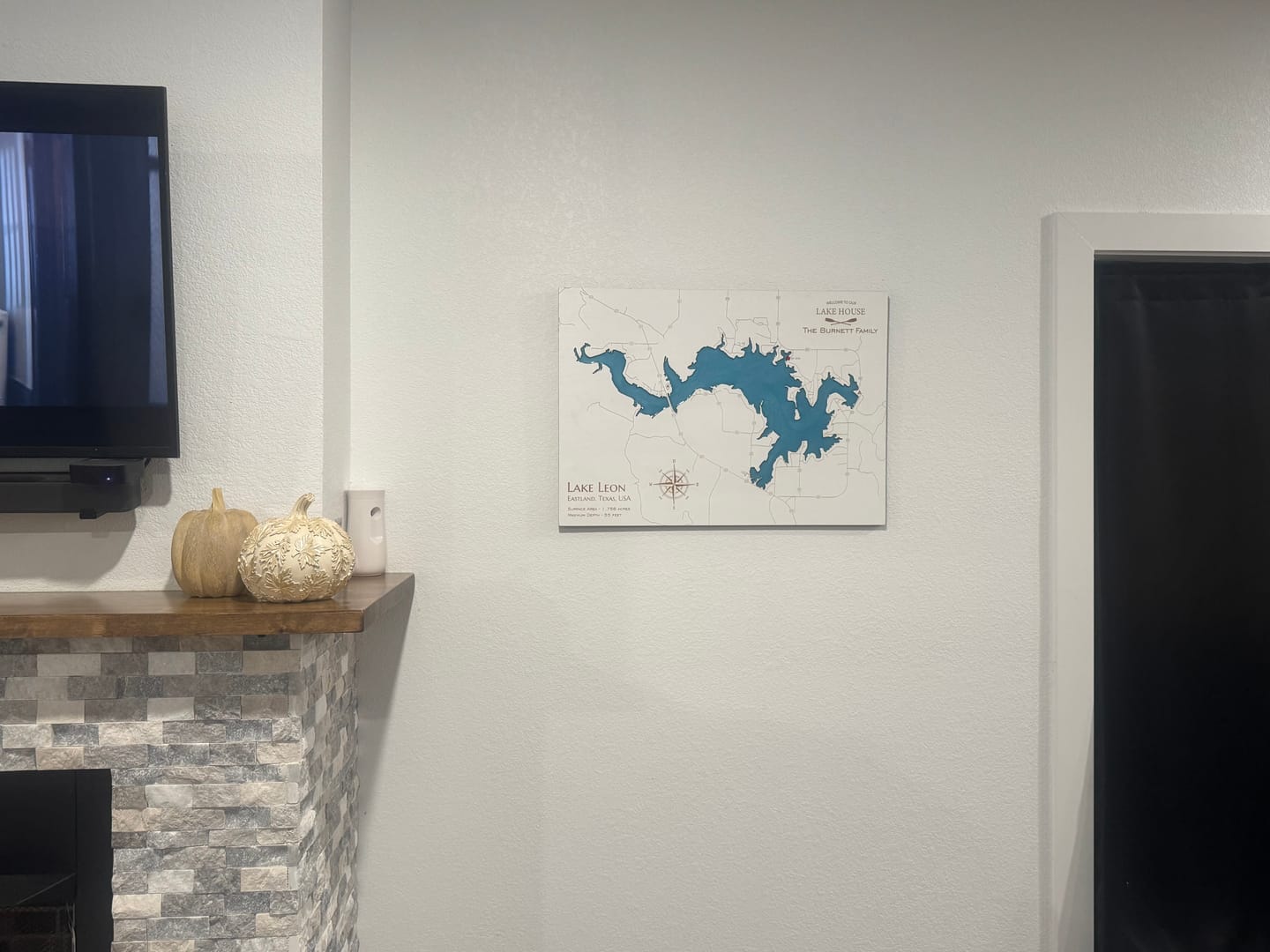 Customer photo review of Custom Lake Maps for Lake House & Cabin Decor