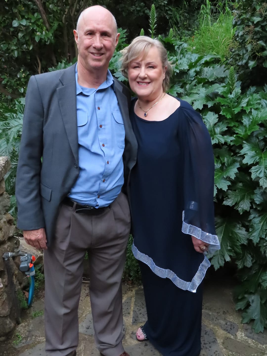 Customer photo review of Zoe Navy Evening Top