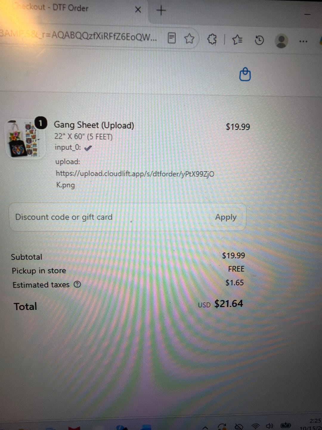Customer photo review of Gang Sheet (Upload)