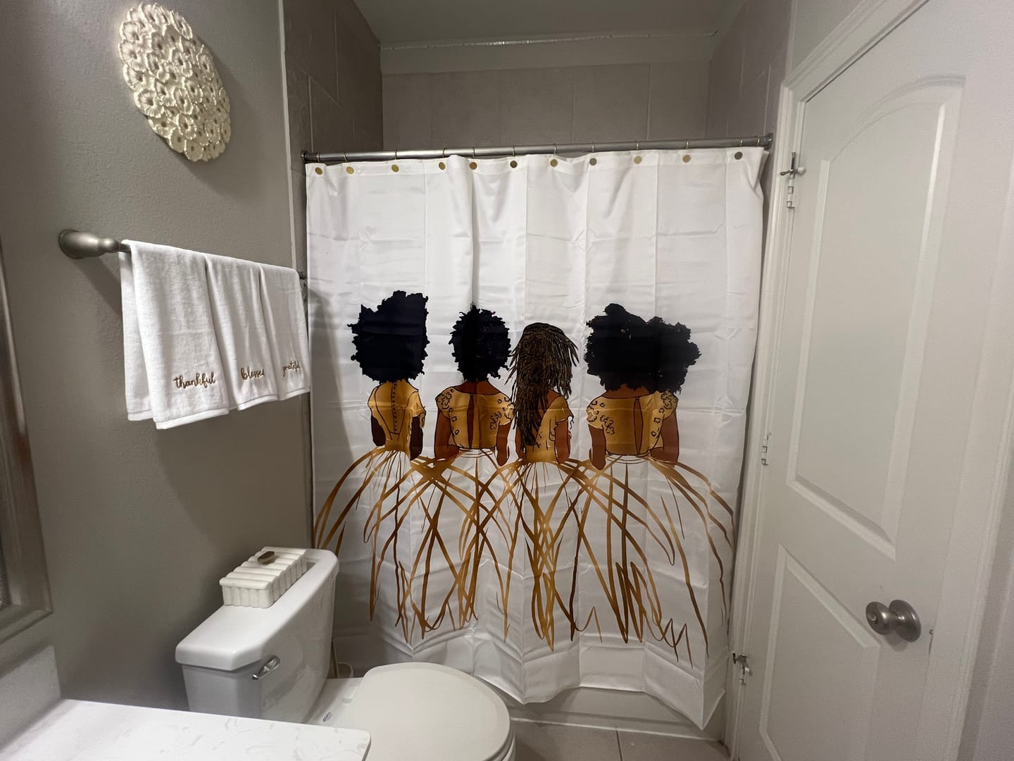 Customer photo review of Royal White Shower Curtain