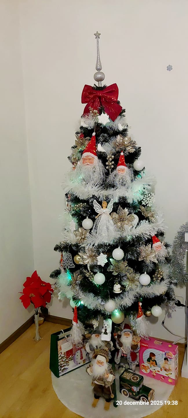 Customer photo review of Brad artificial de Crăciun Pădure de Iarnă, nins cu conuri naturale, 2D, 180 cm