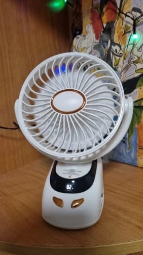 Customer photo review of Rechargeable Clip-On Golf Cart Fan, 6 in Cordless Fan with 5 Speeds