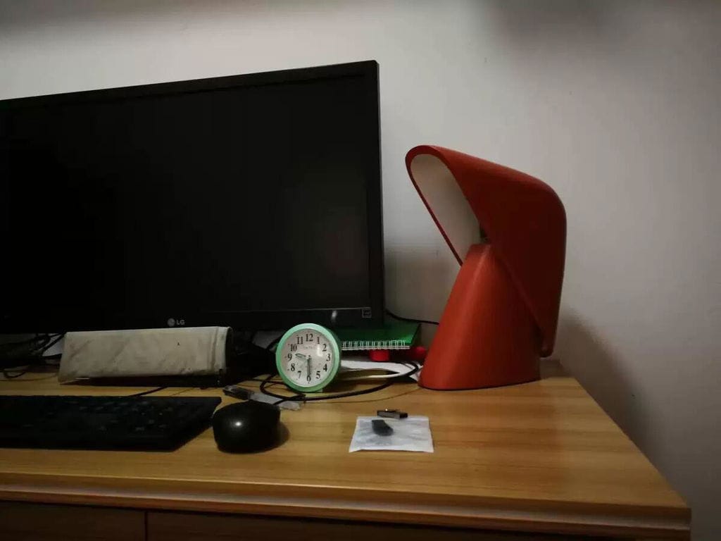 Customer photo review of Sculptural Folded Table Lamp, Metal and Resin, 31 cm High