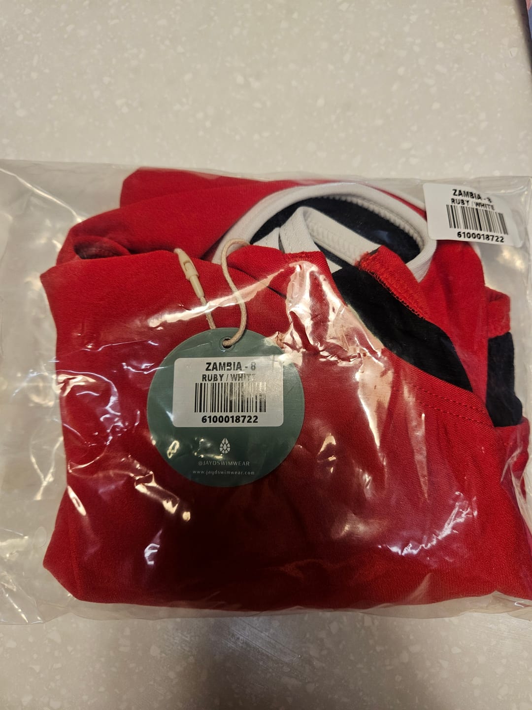 Customer photo review of ZAMBIA ONE PIECE - Ruby|White