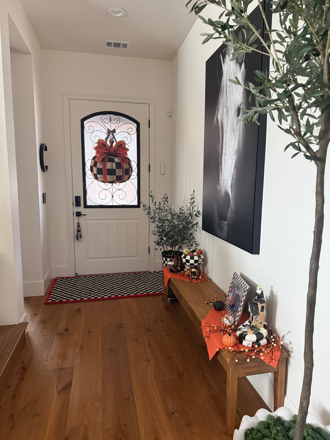 Customer photo review of Elegant Checkered Pumpkin Door Hanger