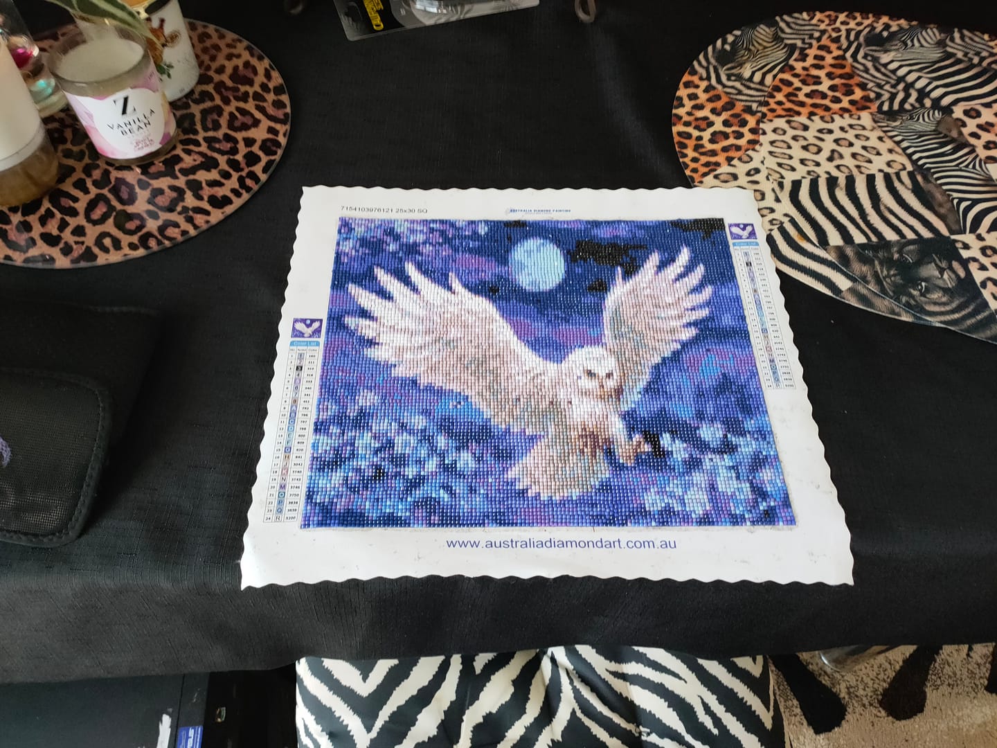 Customer photo review of Full Drill - 5D DIY Diamond Painting Kits Night Flying White Owl