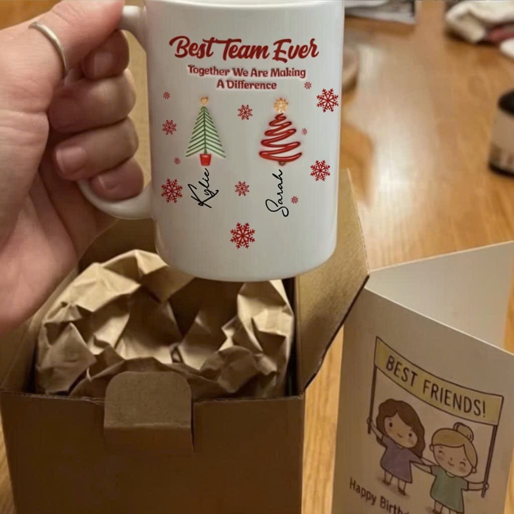 Customer photo review of Best Team Ever - Personalized 3D Inflated Effect Printed Mug - Gifts For Coworker, Bestie