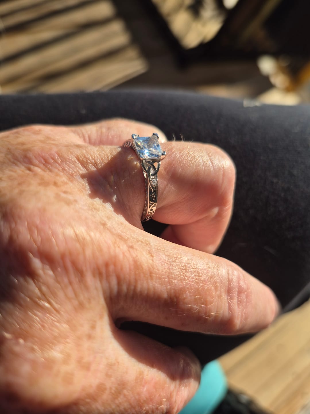 Customer photo review of Trinity Knot™ Ring — 18K White Gold | Diamond