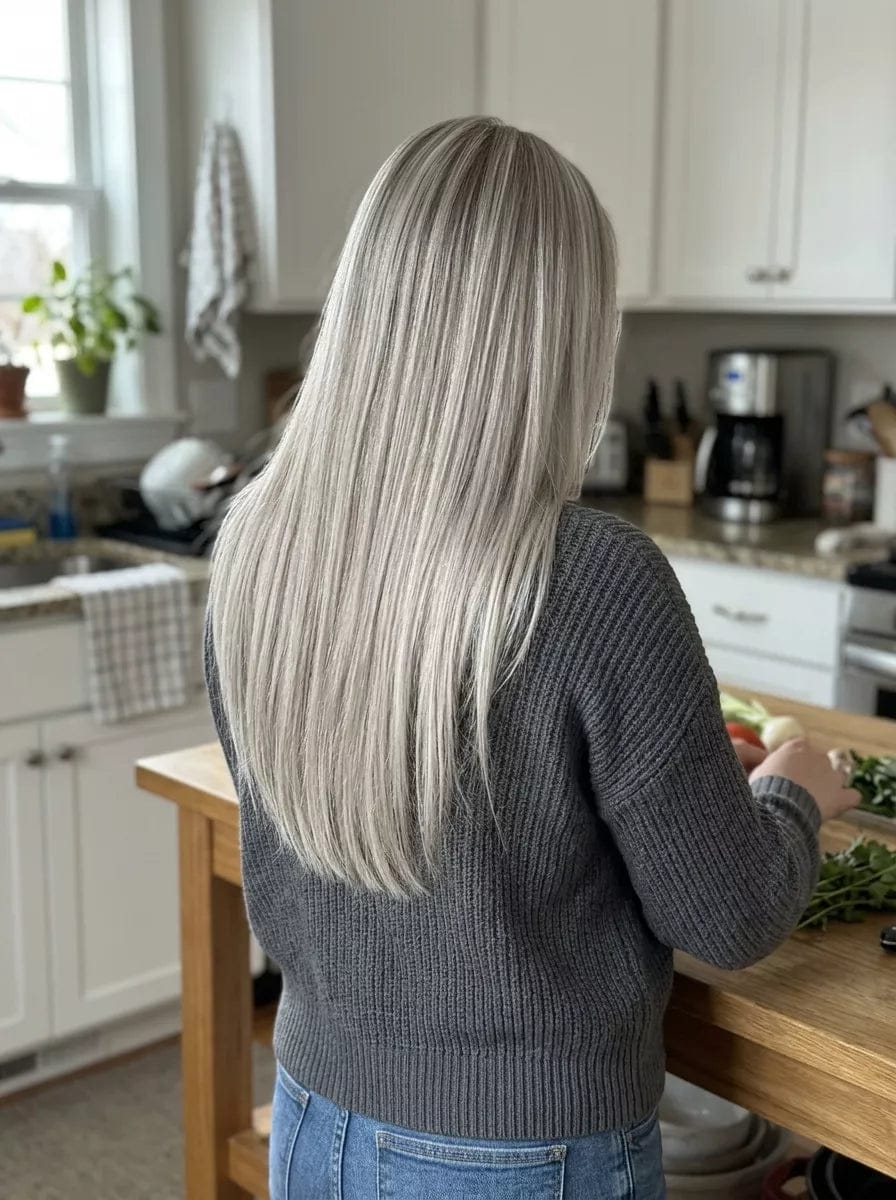 Customer photo review of Flat Silk Weft Hair Extensions Invisible Hair Highlight Blonde #P19/60