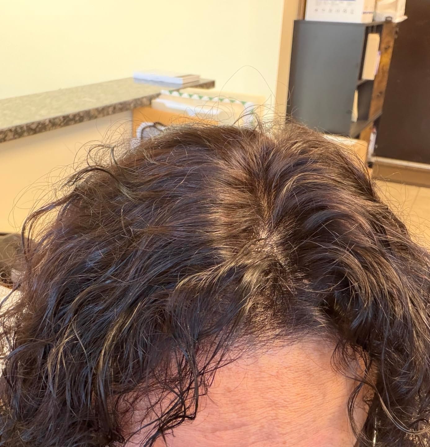 Customer photo review of Color-Adapting Hair Dye Shampoo