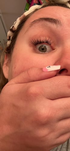 Customer photo review of Flared Glue-Free Cluster Lashes
