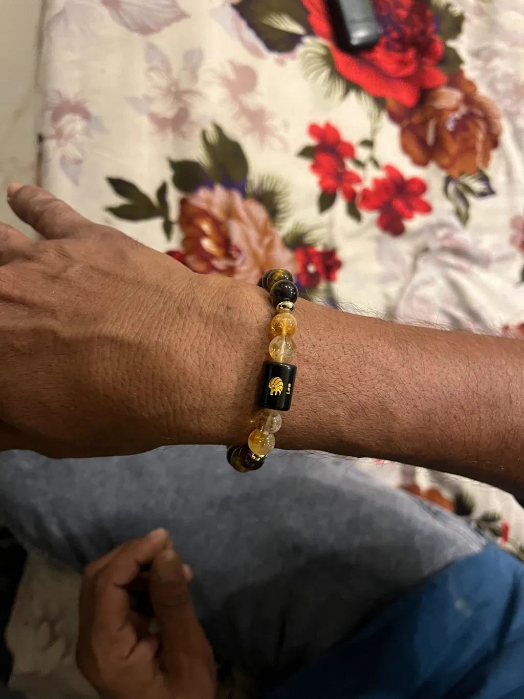 Customer photo review of Leo (Simha Rashi) Zodiac Bracelet – Natural Tiger Eye & Citrine
