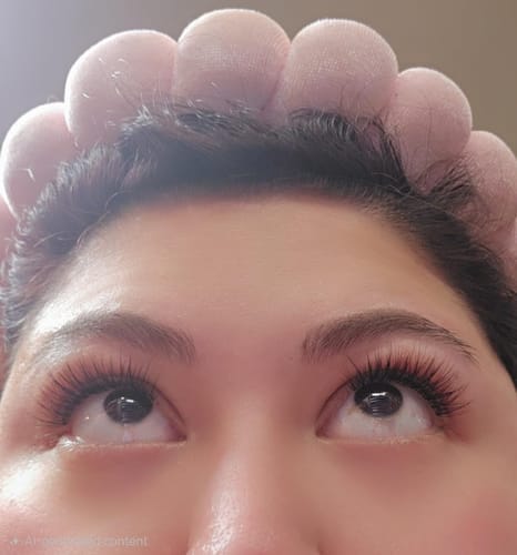 Customer photo review of Flared Glue-Free Cluster Lashes