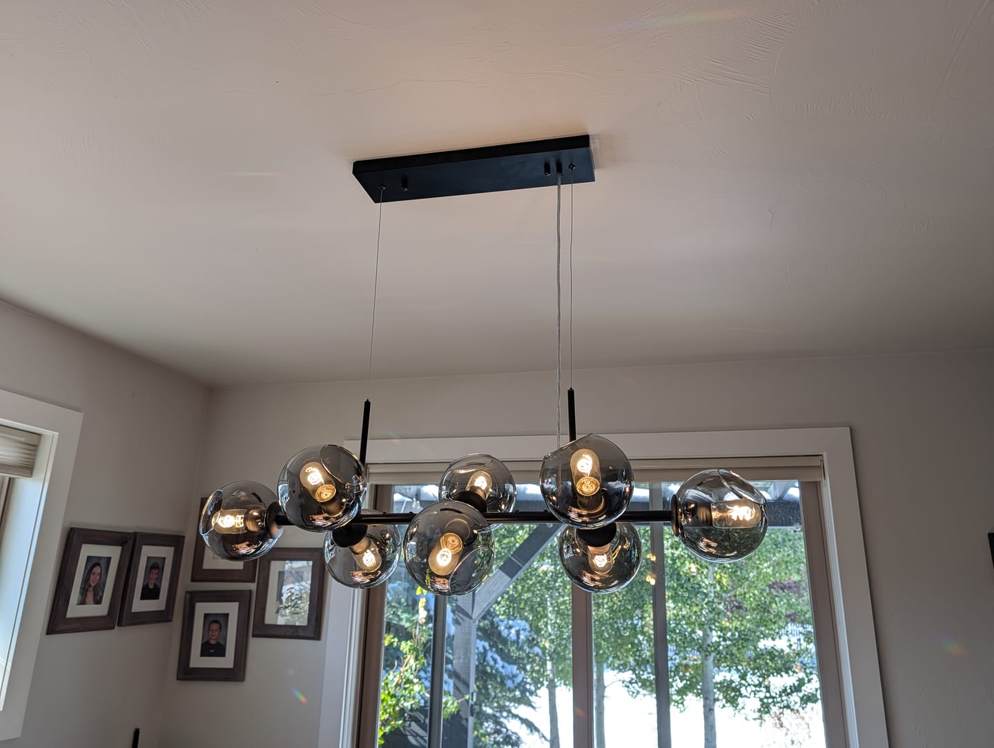 Customer photo review of Modern Mid-Century Globe Kitchen Island Pendant Light