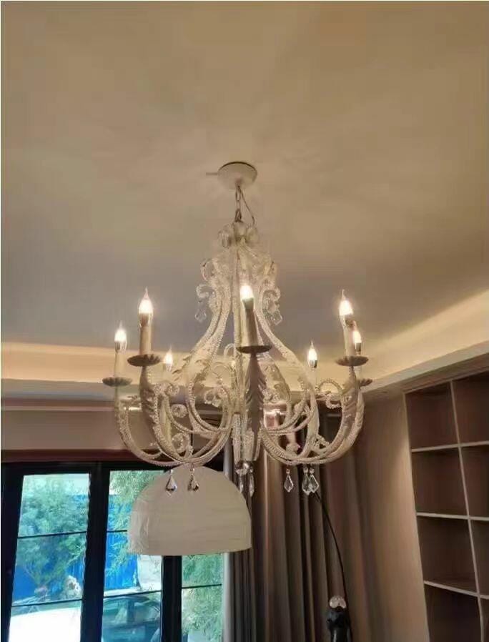 Customer photo review of White Crystal Pendant Light, Candle-Style Chandelier, 40 cm