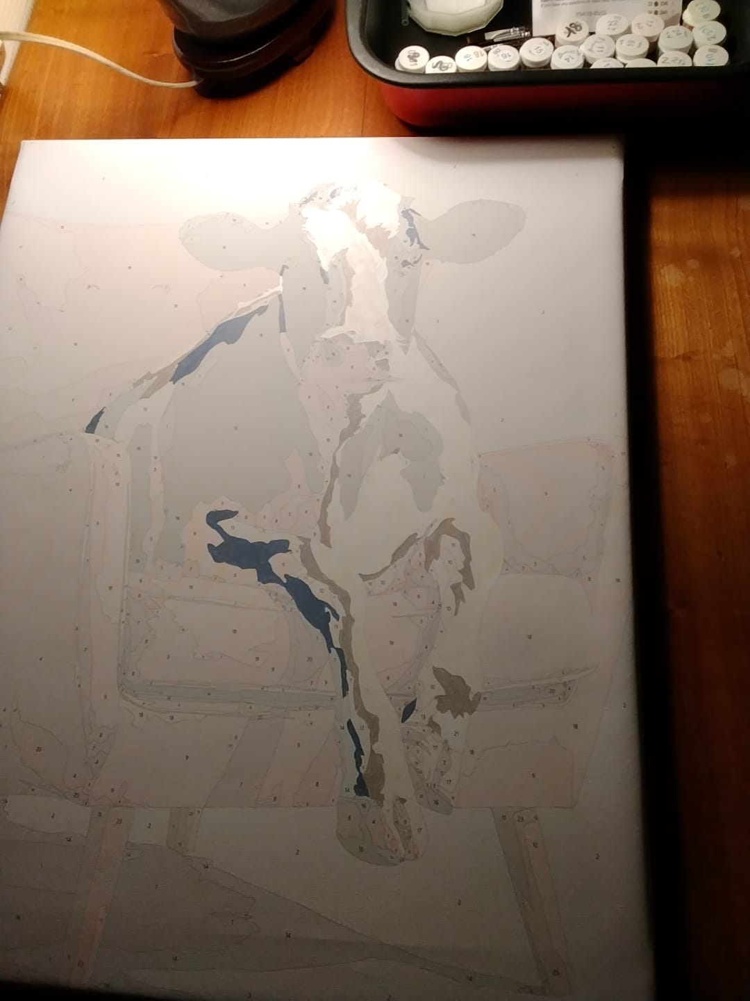 Customer photo review of Cow on Couch | Paint by Number
