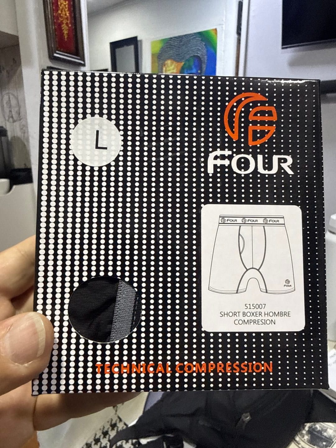 Customer photo review of Boxer de Compresión Negro Gris Four