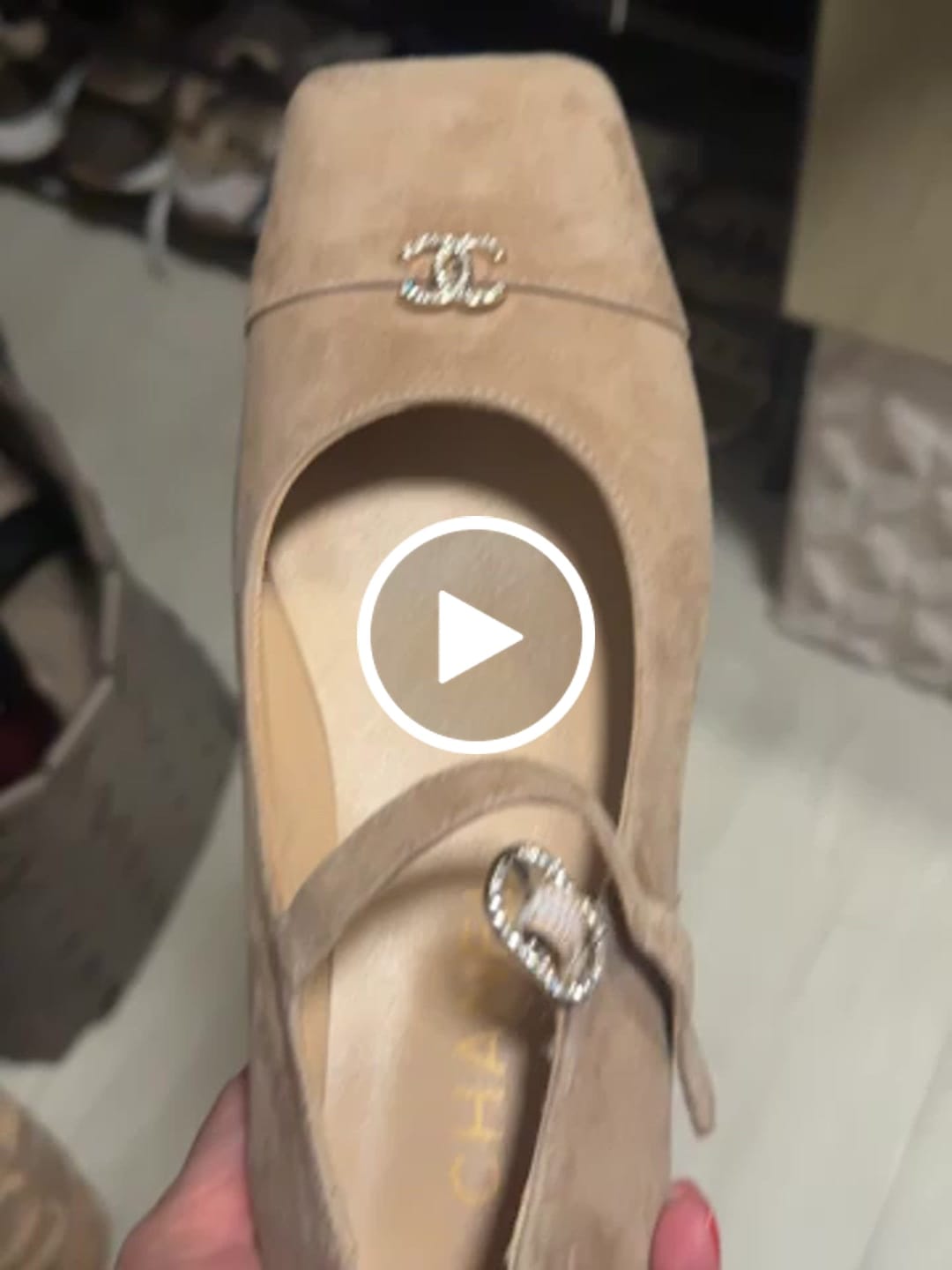 Customer video review of Chanel 2026 Mary Jane Ballet Flat Suede Sheepskin 904515