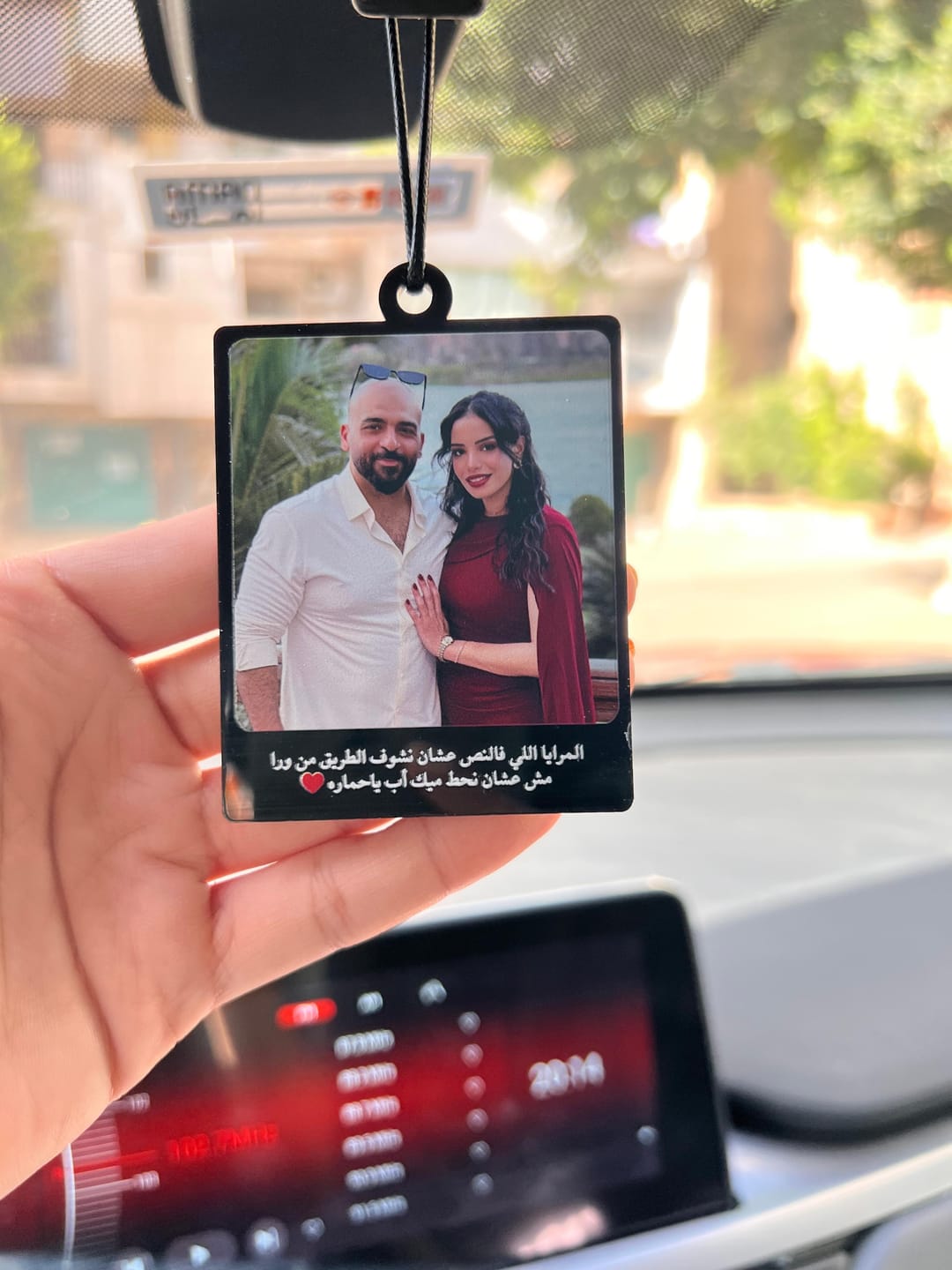 Customer photo review of Always With You - Personalize Your Car Pendant