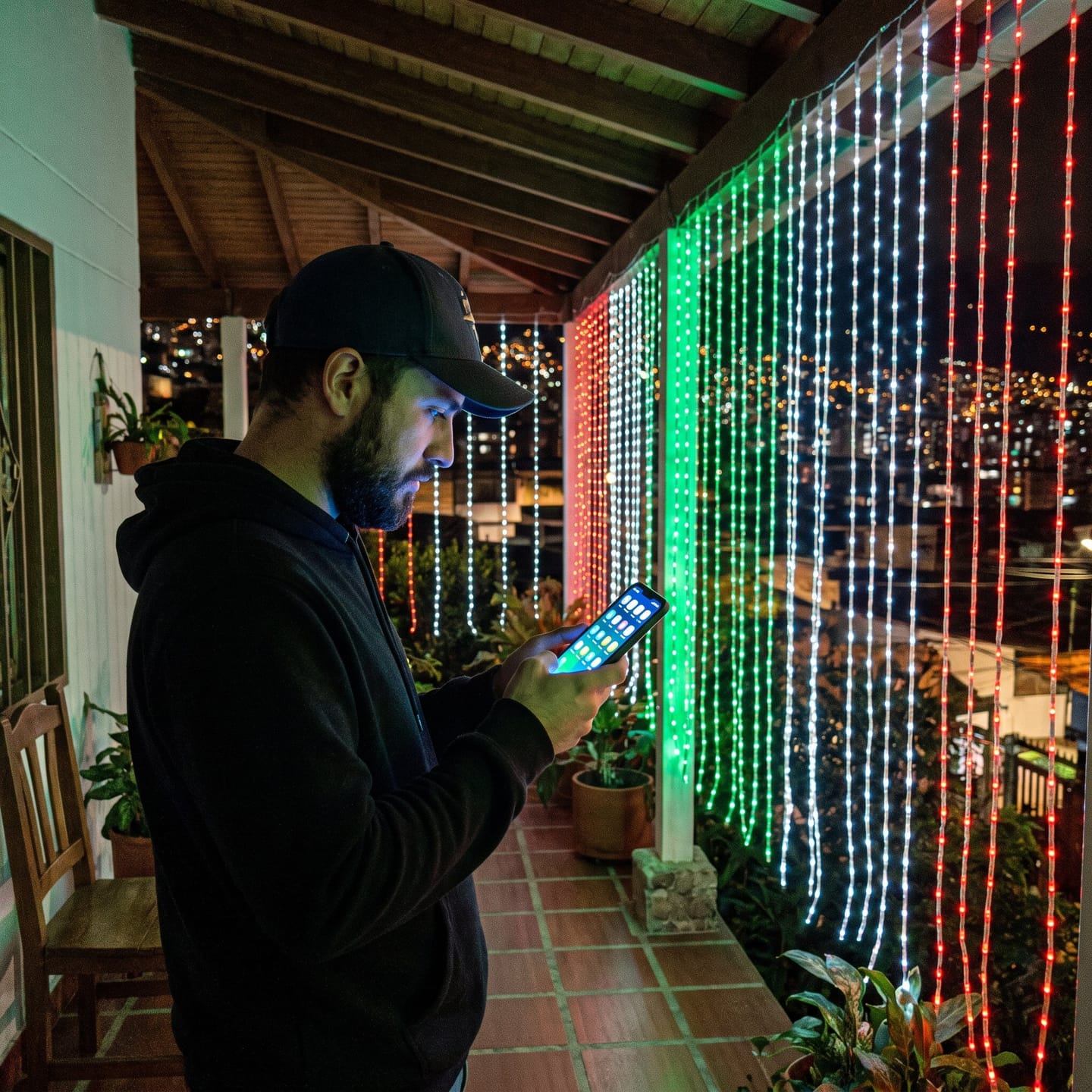 Customer photo review of Cortina de luces LED inteligente · fachadas, balcones e interior