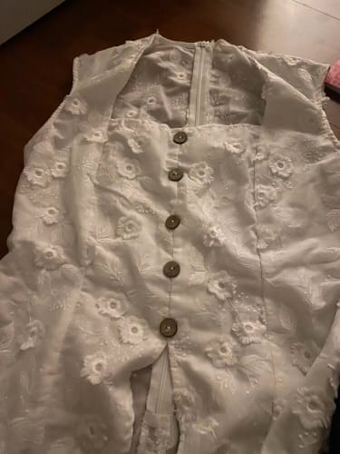 Customer photo review of Ninonine "Seraphina" | Embroidered Eyelet Square-Neck Top