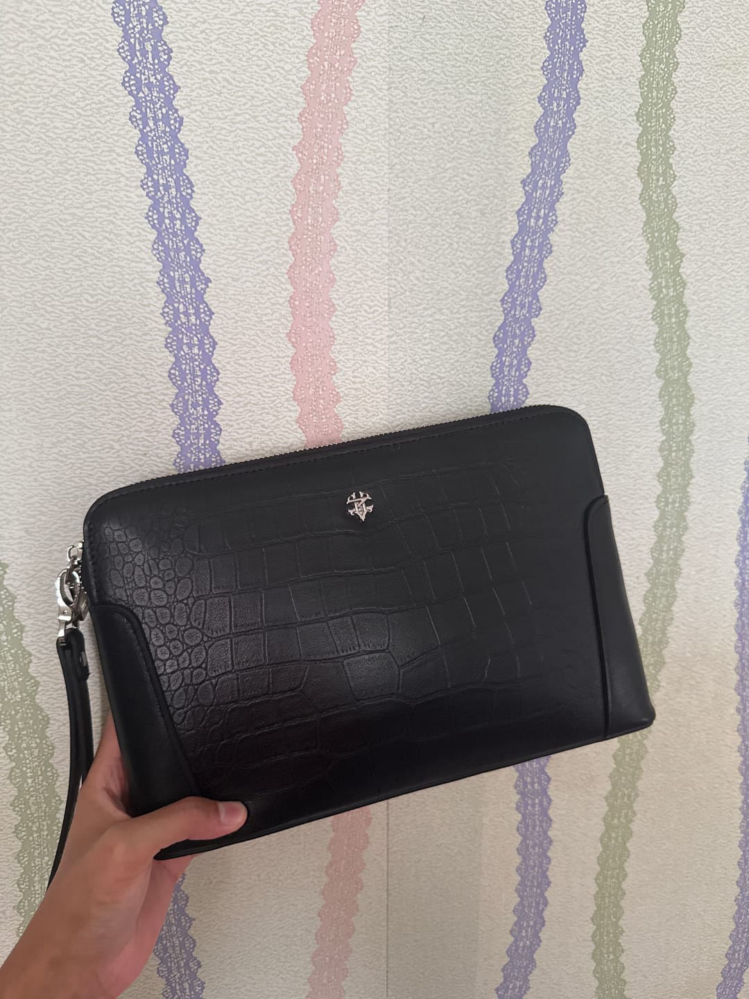 Customer photo review of Aurelio Clutch - Black Croco Leather