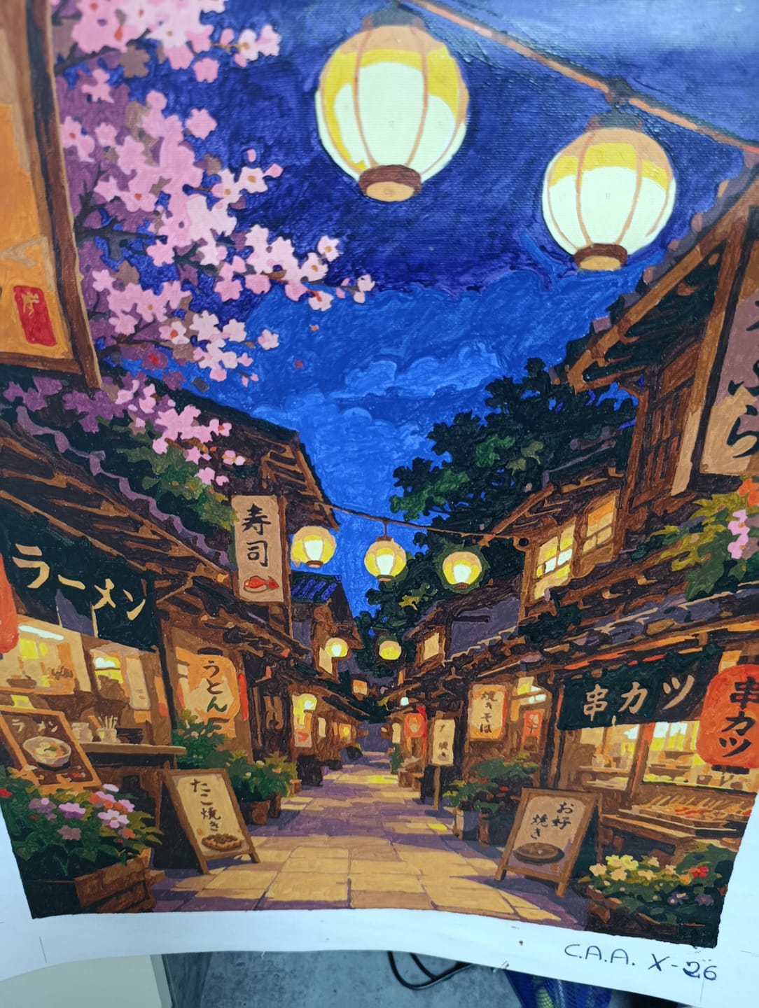Customer photo review of Sakura Lanterns | Paint by Number