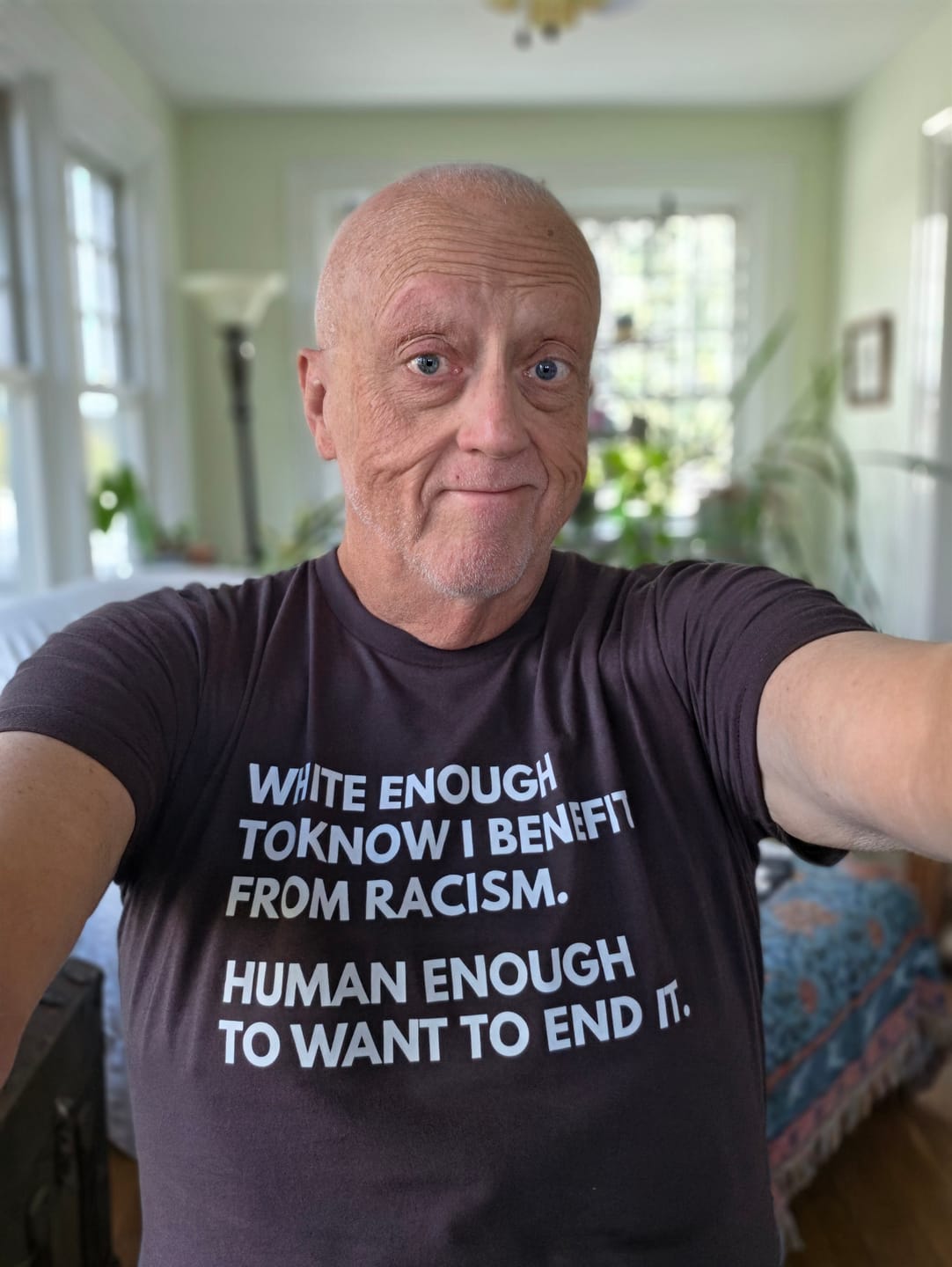 Customer photo review of Human Enough Unisex T-Shirt
