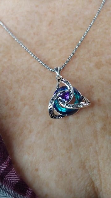 Customer photo review of Norna — Birthstone Heart Necklace