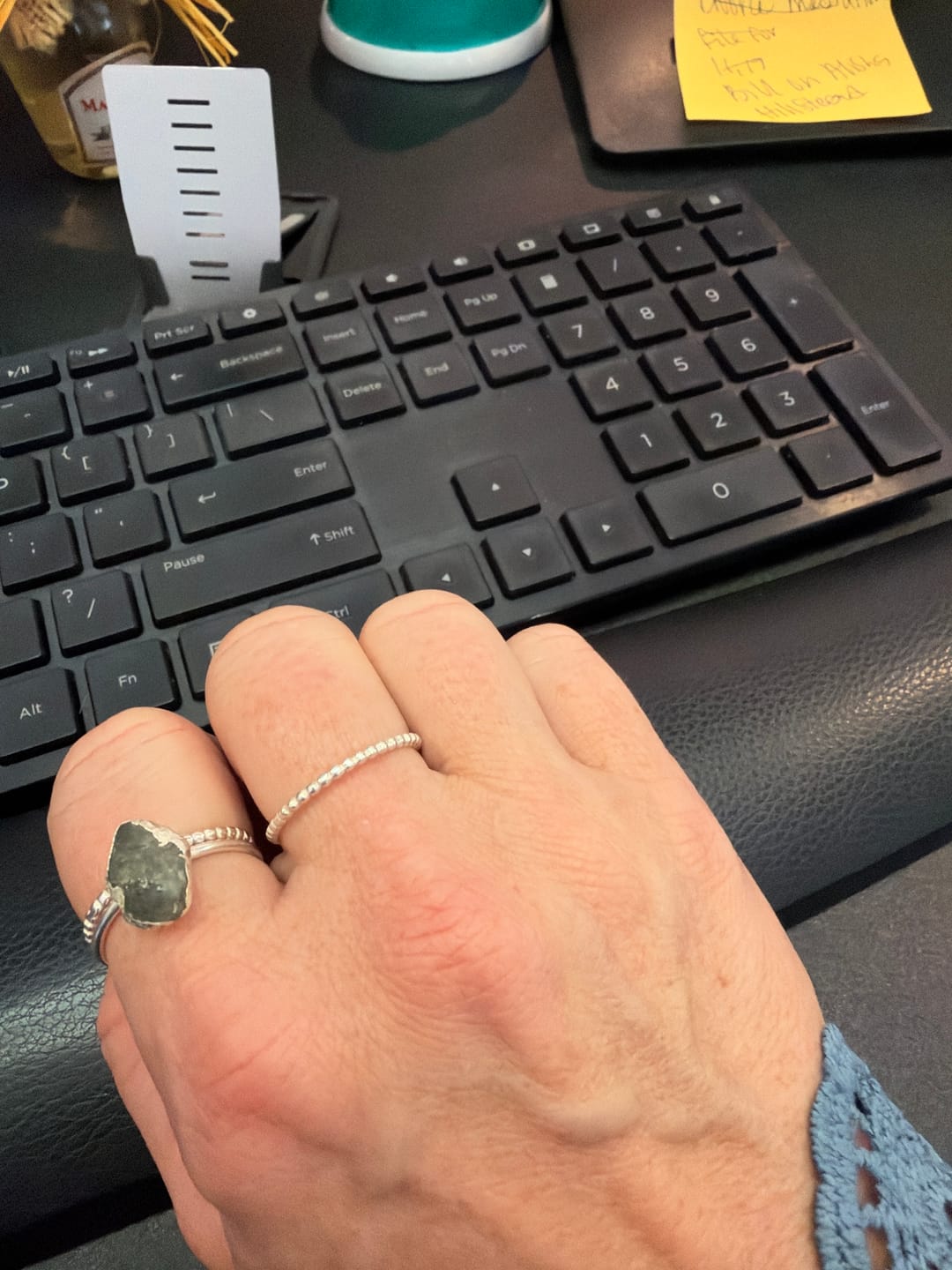 Customer photo review of Aquamarine Stacking Ring Set Sterling Silver
