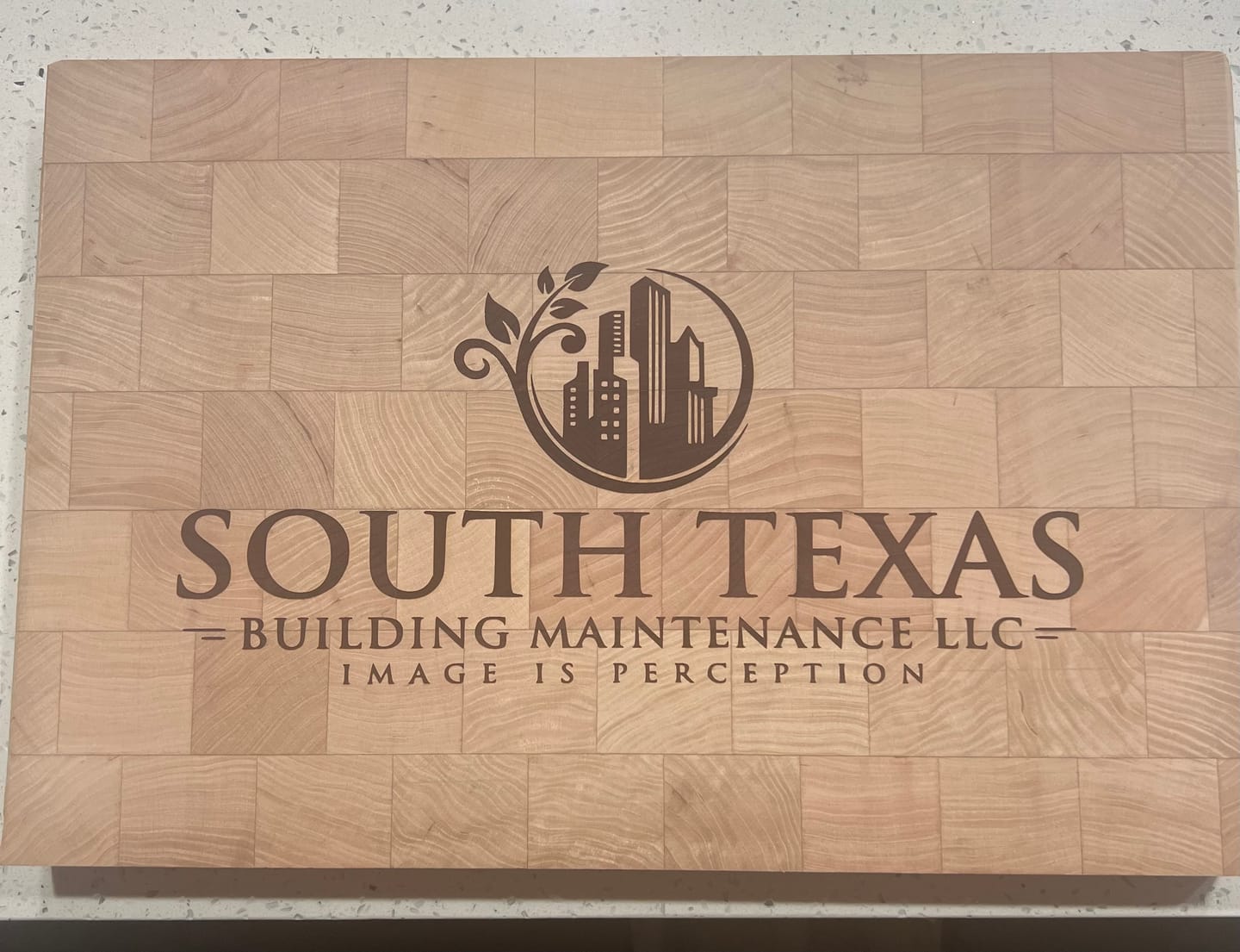 Customer photo review of Cherry End Grain Base Board (18"x12")