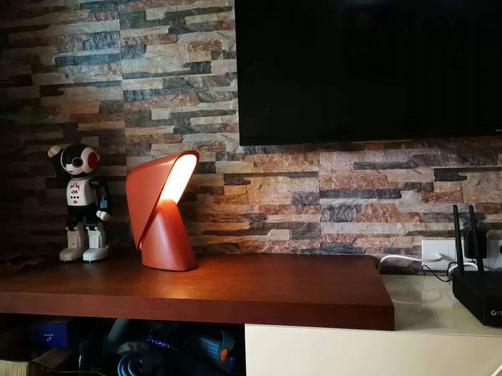 Customer photo review of Sculptural Folded Table Lamp, Metal and Resin, 31 cm High