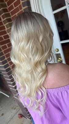 Customer photo review of Flat Weft Hair Extensions Virgin Hair Weft Balayage Hair #18/22/60